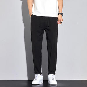 <span class=keywords><strong>Pantaloni</strong></span> larghi da uomo in <span class=keywords><strong>lino</strong></span> estivo e autunnale, <span class=keywords><strong>pantaloni</strong></span> dritti da nove pollici di grandi dimensioni, <span class=keywords><strong>pantaloni</strong></span> Casual Trendy e dimagranti - Product Image 3