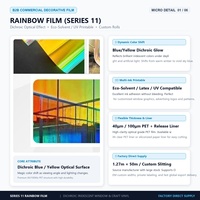 새로운 도착 DIY 공예 레인보우 홀로그램 비닐 자체 접착 PVC 커팅 플로터 필름 광택 종이 표면 포스터 재료