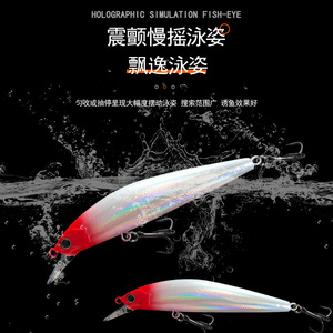 Leurre Minnow Argenté Flottant et Coulant à Trois Hameçons pour la Pêche au Bar en Eau Moyenne - Product Image 1