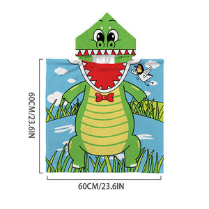 Serviettes <span class=keywords><strong>de</strong></span> bain carrées à capuche pour enfants, en microfibre ultra-fine tissée, séchage rapide, douces, à imprimé animal, sécurisées pour les enfants, pour la <span class=keywords><strong>plage</strong></span> et le lavage des mains - Product Image 3