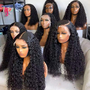 Ms <span class=keywords><strong>Mary</strong></span>-pelucas con ondas profundas y encaje frontal, cabello humano virgen brasileño, sin pegamento, 180% de densidad, HD - Product Image 1