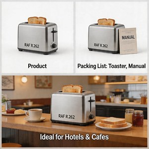 <span class=keywords><strong>Tostadora</strong></span> Eléctrica de Acero Inoxidable YC-62, 2 Rebanadas, 750W, con Bandeja para Hornear, para el Hogar, la Cocina y el Desayuno - Product Image 2