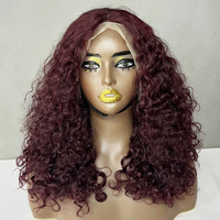 Peluca de Cabello Vietnamita Virgen, Cabello con Cutícula Alineada, Pelucas de Cabello Humano con Rizo de Lujo Color Piano SDD, Frente de Encaje de 14 Pulgadas