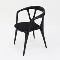 Chaise de salle à manger moderne en bois de frêne massif, chaise de salle à manger en bois à dossier ouvert avec coussin de siège en tissu rembourré pour la salle à manger à domicile
