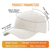 Op maat gemaakte logo 6-delige gestructureerde katoenen twill baseballcap met verstelbare gebogen klep, groothandel borduurwerk OEM mannen vrouwen