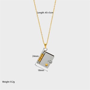 Collane con Ciondoli a Forma di Lettera d'Amore 2025 in Acciaio Inossidabile per Donne, Stile Buddista, Personalizzabili - Product Image 2
