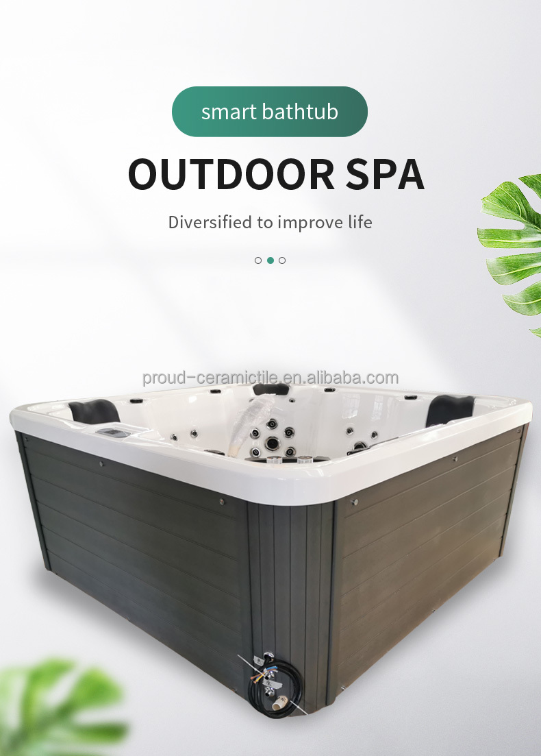 Outdoor Family Air Jet Bathtub 5 - 6 Person SPA Hot Tub Freestanding Massage Bathtub