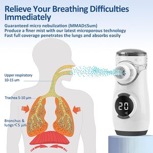Fitconn nebulizador máy ống hít Kit trẻ em người lớn hen suyễn hộ gia đình xách tay hiển thị kỹ thuật số siêu âm lưới Máy phun sương - Product Image 3