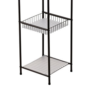 Estante de Almacenamiento para Baño de Varias Niveles, de Aleación de Zinc, Acabado Níquel, Ecológico, Fácil de Limpiar, Diseño Moderno, Sin Perforaciones, Multinivel - Product Image 4