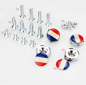 Viti con logo per <span class=keywords><strong>targa</strong></span> <span class=keywords><strong>auto</strong></span> in alluminio cromato da 4 pezzi vite per <span class=keywords><strong>targa</strong></span> con LOGO personalizzato - Product Image 3