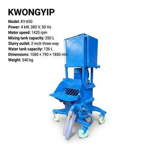 Équipement de mélange de coulis Ky-650, trémie de 250 L, réservoir d'eau de 130 L, moteur de 4 kW, mélangeur de chantier, mélange stable, déplacement facile - Product Image 1