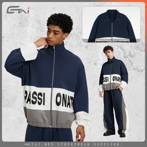 Costume homme de marque ETAI, veste courte à fermeture éclair contrastée, pantalon - motif léopard, polyester/coton, style sport d'hiver, patchwork - Product Image 4