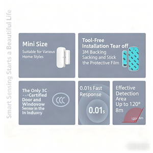 फ़ैक्टरी ज़िग्बी बुद्धिमान विंडो डोर डिटेक्टर स्मार्ट होम सुरक्षा संपर्क सेंसर एल्सा गूगल एकीकरण होम ऑटोमेशन - Product Image 2