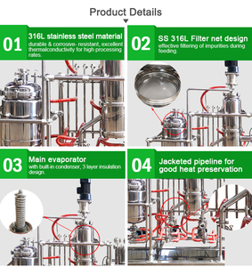 La eficiente Unidad de eliminación de disolventes del aparato de destilación de trayectoria corta mejora el rendimiento del producto para aplicaciones de motor de alta gama - Product Image 5