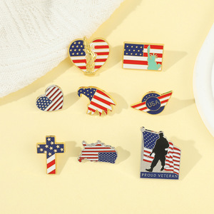 Broche de Alta Qualidade Série Bandeira Americana: Emblema Esmaltado de Águia Diversificado, Lembrança para o Dia da Independência da Europa e Estados Unidos - Product Image 2