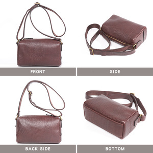 Nuevo Bolso Cuadrado Mini de Moda Estilo Coreano, Bolso Bandolera Horizontal de Cuero Genuino de Vaca de Primera Capa al por Mayor - Product Image 1
