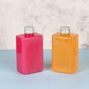 Bouteilles carrées en PET transparentes et portables pour <span class=keywords><strong>jus</strong></span>, lait, thé, bouteilles <span class=keywords><strong>de</strong></span> boissons en plastique personnalisées - Product Image 5