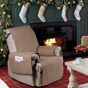 100% 방수 23인치 모던 리클라이너 의자 커버 미끄럼 방지 탄성 밴드 세탁 가능 라운지 시트 애완동물 가구 폴리에스터 무지 - Product Image 3