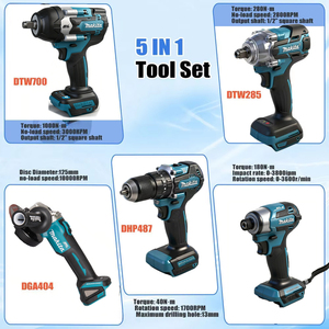Ensemble d'outils électriques multifonctionnels Makita 18V sans fil avec batterie au lithium 5Ah, neuf en un, pour le travail du bois et la décoration - Product Image 2