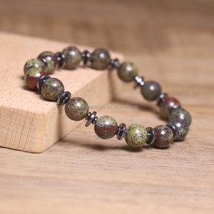 Pulsera de cuentas de hematita natural de sangre de dragón, hecha a mano, elástica, estilo minimalista para hombre, venta al por mayor - Product Image 4