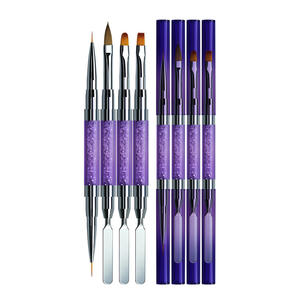 المزدوج انتهت رئيس مسمار فرشاة فنية جل الأشعة فوق البنفسجية من الإكليريك التمديد بناء قلم رسم فرشاة إزالة ملعقة عصا جميع ل الأظافر أدوات - Product Image 1
