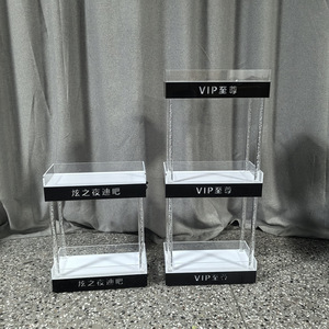 ตู้แชมเปญอะคริลิคแบบมีไฟ LED ชั้นวางไวน์สามชั้น พร้อมไฟสำหรับงานปาร์ตี้ ดีไซน์ทันสมัย รูปทรงสี่เหลี่ยมผืนผ้า สำหรับเก็บเบียร์และสุรา - Product Image 4