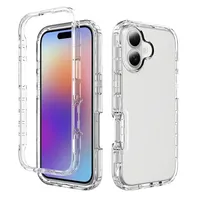 Coque pour iPhone 17 16E 16 15 14 Plus 13 12 Mini 11 Pro Max XS 2-en-1 antichoc robuste anti-rayures transparente Funda