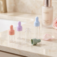 Flacon compte-gouttes vide en verre couleur macaron avec compte-goutte en plastique, contenants de voyage pour échantillons, 1ml, 2ml, 3ml, 5ml, 10ml, 15ml, 20ml