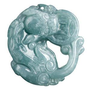 Colgante Pixiu de Jadeíta Natural Azul Agua, Joyería para Hombre y Mujer, Jade al por Mayor, Regalo con Certificado de Tasación PX17 - Product Image 1