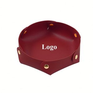Custom logo Printed Leather Nordic Style Small Detachable Hexagonal Desktop Storage <b>Box</b> Keys Cosmetics Jewelry Household Tray - Product Image 1
