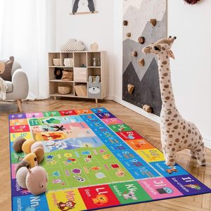 3x5 <span class=keywords><strong>Tapis</strong></span> en polyester moderne fait à la machine pour enfants <span class=keywords><strong>Tapis</strong></span> de maison lavable <span class=keywords><strong>Tapis</strong></span> de jeu éducatif <span class=keywords><strong>Alphabet</strong></span> Numéros Saisons Formes Apprentissage - Product Image 4