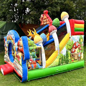 Aire de jeux gonflable outdoor bouncy castle with slide combo park bounce <b>house</b> <b>inflatable</b> kids fairytale playground - Product Image 3