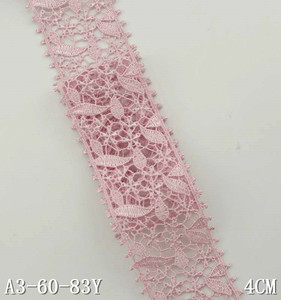 حافة ضيقة 4 لون وردي Guipure من البوليستر مطرزة حافة دانتيل للنساء - Product Image 5