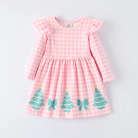 Robes de Noël pour Filles, Collection Boutique, Manches Longues, Boutonnées, Respirantes, Vente en Gros, Automne Hiver, Prix Bas, Sans Taxes Douanières