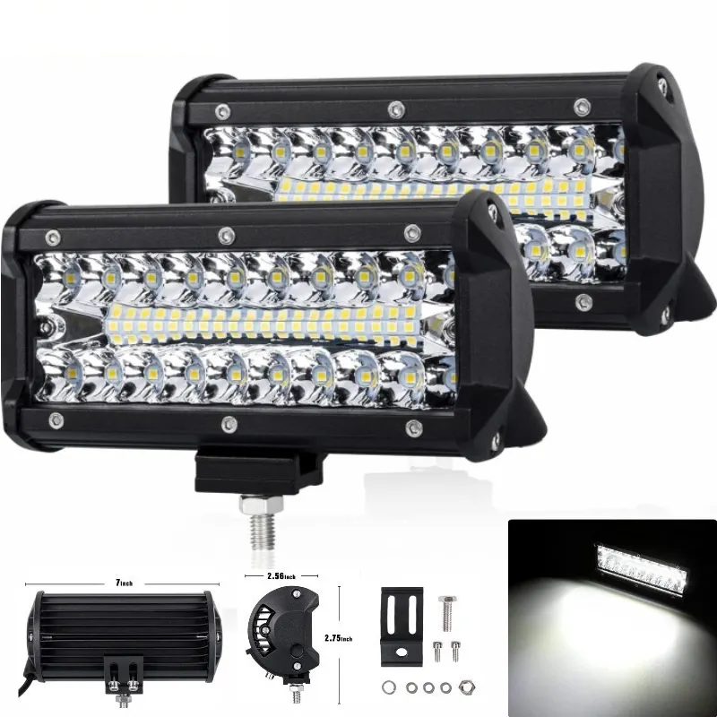 120W 3 Inch 50W LED Làm Việc Thanh Ánh Sáng Cho Xe Tải Offroad Tại Chỗ Lũ Combo Xe Làm Việc Ánh Sáng LED Thanh