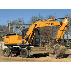Excavatrice sur pneus Hyundai R150w-7 bien entretenue pour les travaux de construction Original Hyundai 150W 210 220 305 pelleteuses d'occasion - Product Image 1