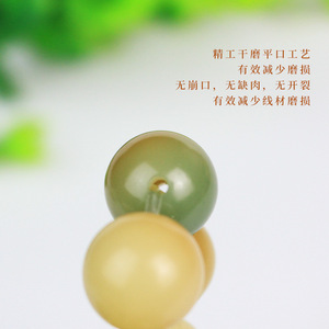 Green Mango Bodhi Root <b>Bracelet</b> 12mm White Jade Beads Unisex Everyday Wear Cultural Jewelry - Product Image 1