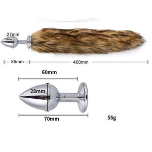 SM Cosplay Sexy <span class=keywords><strong>queue</strong></span> <span class=keywords><strong>de</strong></span> <span class=keywords><strong>chien</strong></span> 40CM <span class=keywords><strong>de</strong></span> Long métal acier inoxydable godemichet <span class=keywords><strong>Anal</strong></span> moelleux doux Faux renard <span class=keywords><strong>queue</strong></span> <span class=keywords><strong>Plug</strong></span> <span class=keywords><strong>Anal</strong></span> - Product Image 4