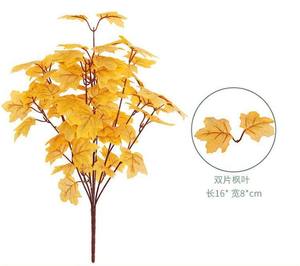 Feuille d'érable artificielle de couleur orange réaliste <span class=keywords><strong>faux</strong></span> d'automne d'automne avec tige mélangée pour le nouvel an et la fête de mariage d'automne - Product Image 2