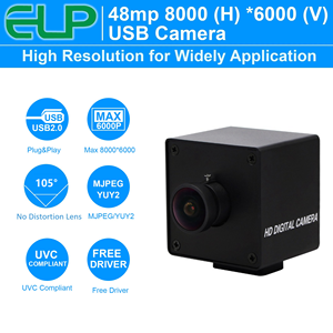 ELP 48MP 100 grados IMX586 Cámara USB sin lente de distorsión gran angular UVC HD 8000x6000 Webcam Mini cámara para <span class=keywords><strong>PC</strong></span> Tablet Laptop - Product Image 2