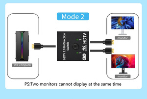 Commutateur <span class=keywords><strong>HDMI</strong></span> bidirectionnel 2X1 <span class=keywords><strong>ou</strong></span> répartiteur <span class=keywords><strong>HDMI</strong></span> 1X2 Sélecteur répartiteur bidirectionnel <span class=keywords><strong>HDMI</strong></span> avec HDCP Passthrough 3D 4K * 2K - Product Image 3