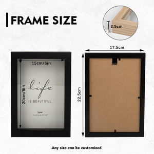 Venta al por mayor de alta calidad marco personalizado madera 3D pantalla colgante de pared Shadow Box Marcos con vidrio - Product Image 2