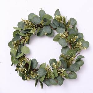 Customized Artificial Natural Green Color <strong>Front</strong> <strong>Door</strong> <strong>Wreath</strong> <strong>Spring</strong> Summer Leaves Decorative <strong>Wreath</strong> - Product Image 3