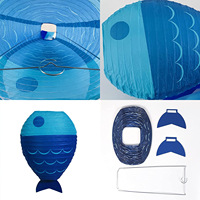 Nouveau design Lanterne en papier en forme de poisson de 25cm Lanternes en papier en gros Diy pour les cadeaux de fête
