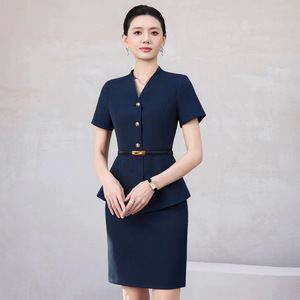 White Women's Summer Suit <b>Set</b> Short Sleeve Satin Breathable <b>Office</b> Lady Business Commute Uniform - Product Image 3