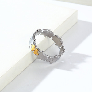 Anillos de Pareja de Titanio, Forma Irregular, Joyería de Boda, Color AB K R761 - Product Image 4