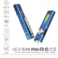 Lampe torche tactique EDC 2000LM rechargeable par USB, laser vert, UV365, LED RGB, torche de poche, étanche IP67, personnalisée pour les situations d'urgence