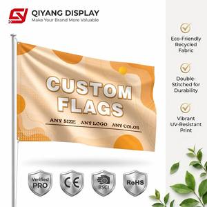 Drapeaux personnalisés à fond blanc avec 2 œillets, 3x5 pieds, en tissu occultant, transfert thermique, polyester 100D, avec logo – Offre Spéciale - Product Image 1