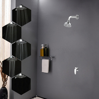 Leelongs douchette portable Salle de bain 5 Modes Pommeau de douche rond universel avec colonne de douche à bras