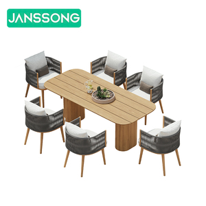 Set di Mobili da <span class=keywords><strong>Giardino</strong></span> per Hotel, Sedia da Pranzo in Corda per Esterni, <span class=keywords><strong>Tavolo</strong></span> da Patio in Teak di Lusso, Set da Pranzo per Esterni, <span class=keywords><strong>Tavolo</strong></span> e Sedie da <span class=keywords><strong>Giardino</strong></span> - Product Image 5